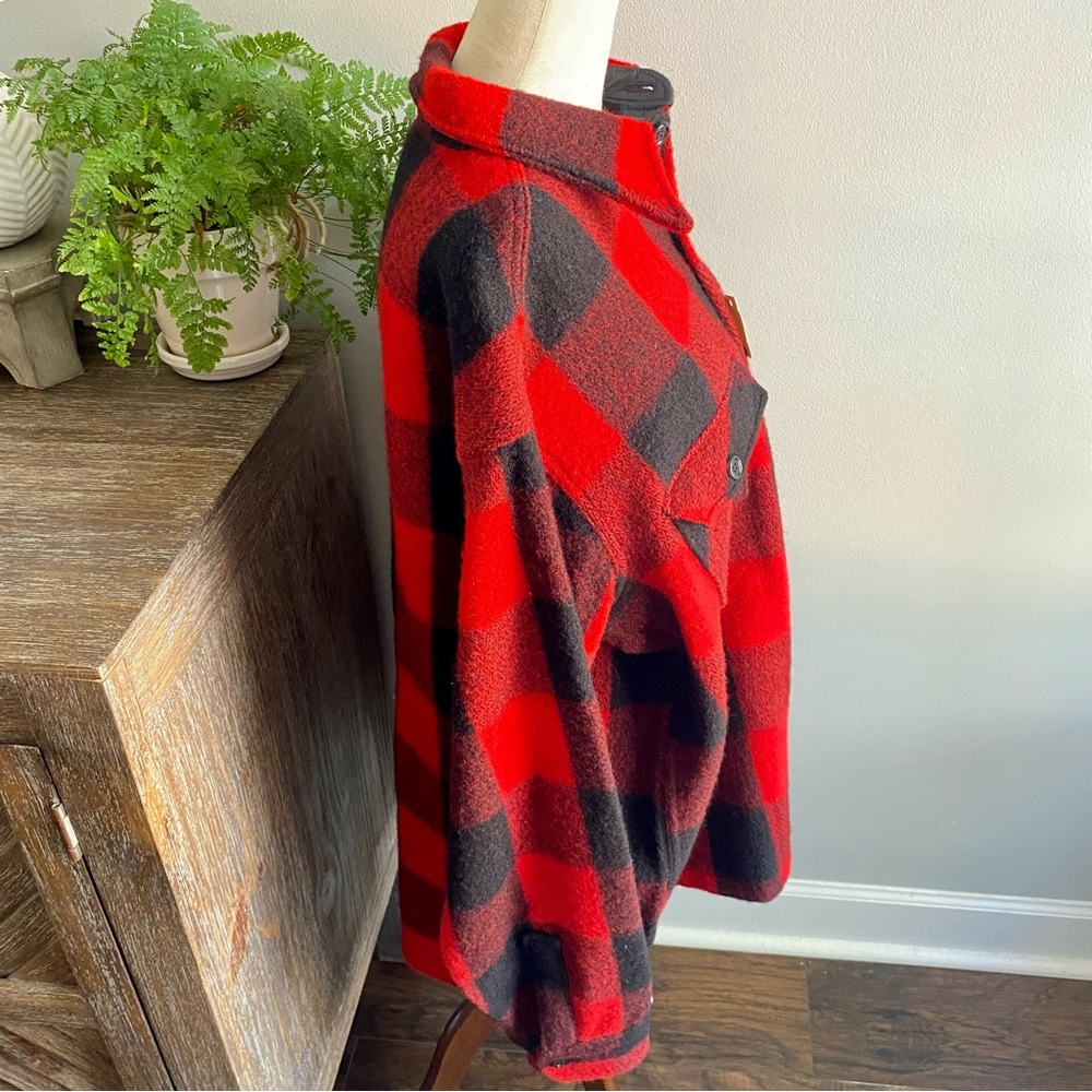 RARE Vtg L.L. Bean Wool Flannel Buffalo Plaid Jacket Mens XL Red Black - Picture 7 of 11